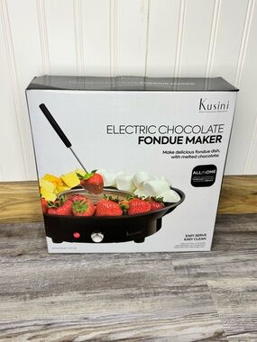 Kusini Electric Fondue Maker and Serving Tray Party Kitchen Chocolate All in One